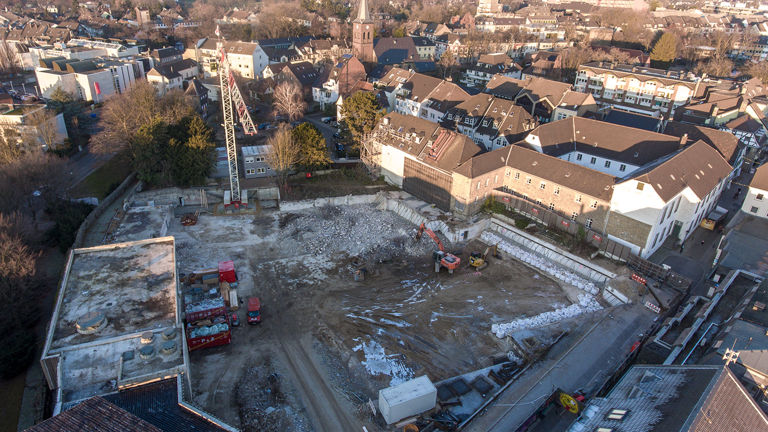 Luftaufnahme vom Rathausbau Stand Dezember 2016